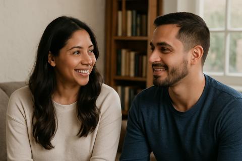 Pareja en conversación